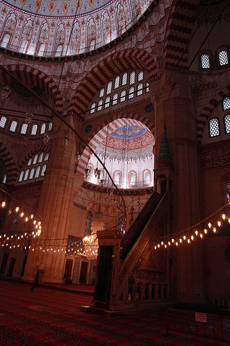 Detalle del interior de la Mezquita Selimiye