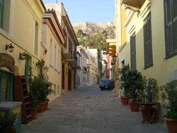 Vista de una calle en Plaka