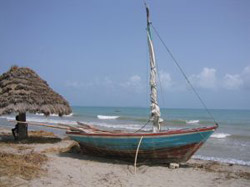 Vista de la playa en Haití