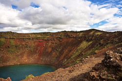 Cráter de un volcán en Islandia