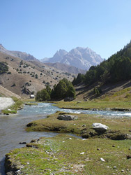 Vista de las montañas de Tayikistán